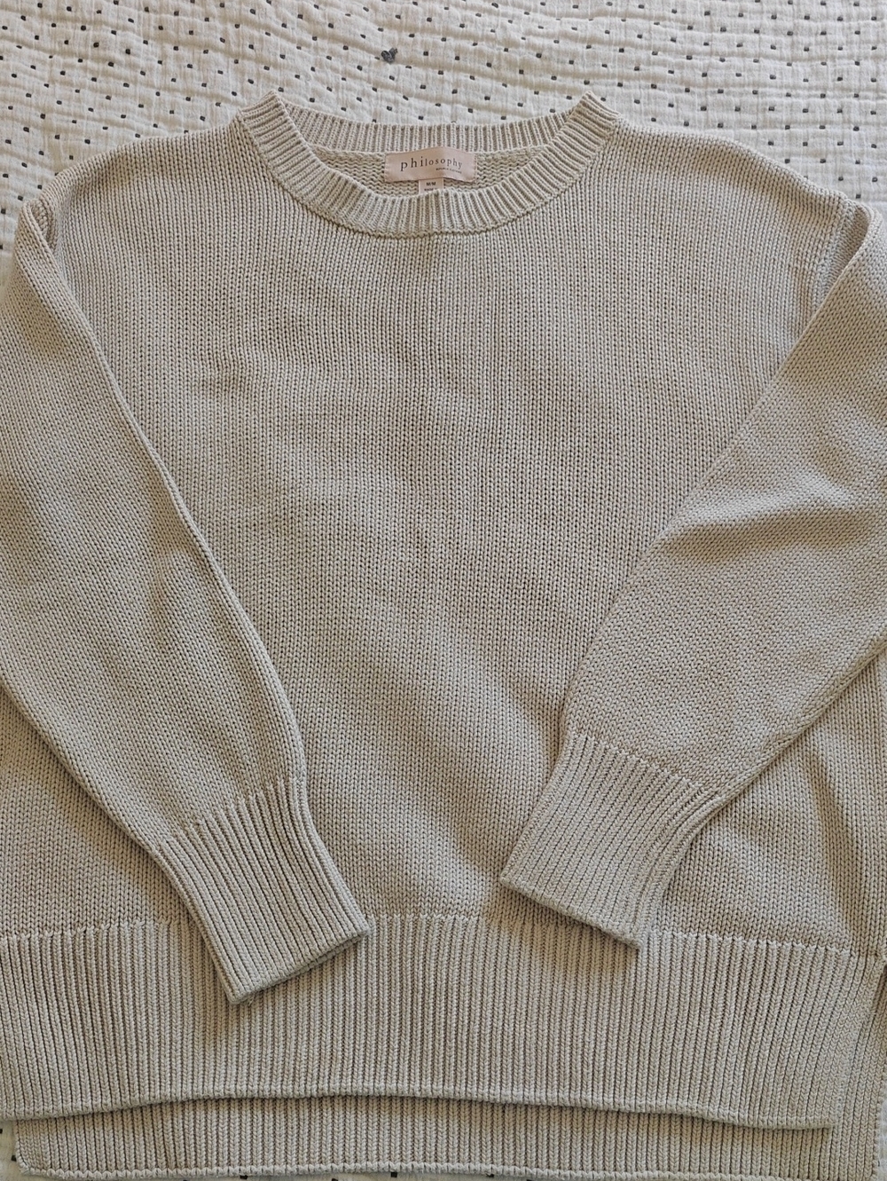 Philosophy Men's Crewneck Sweater in Light Taupe